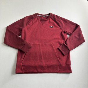 Nike Men's Crew Neck Sweatshirt Long-Sleeved Athletic Size Small Red Casual Logo